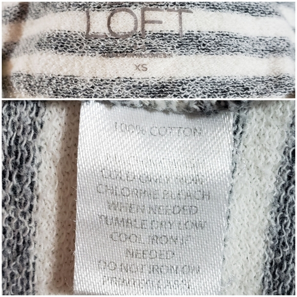 Loft Soft Gray White Stripes 3/4 Sleeve - Picture 6 of 6